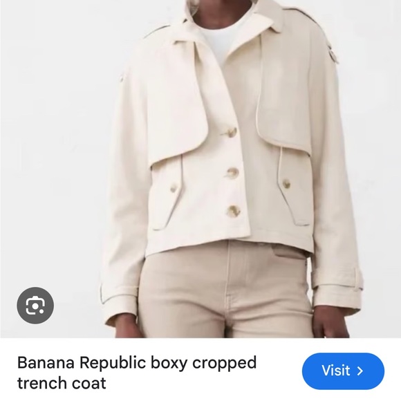 Women’s Banana Republic Boxy Cropped Trench Coat Small - Picture 3 of 8